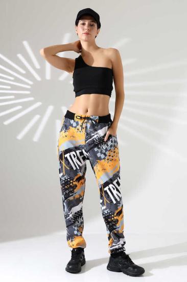 Unisex Karışık Desen Jogger Lastik Paça Sokak Stili Oversize Eşofman Altı | MS             1318